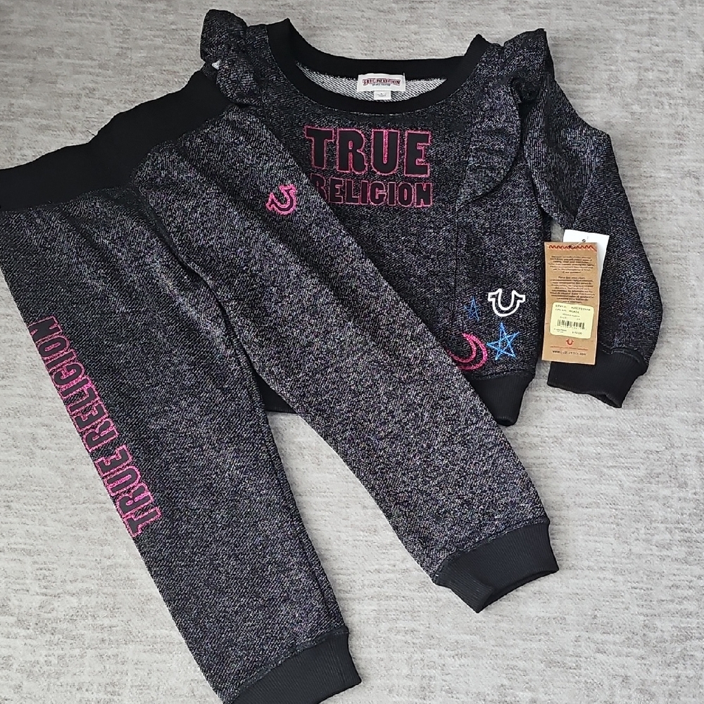 True Religion Kids Matching Set - Black and Pink